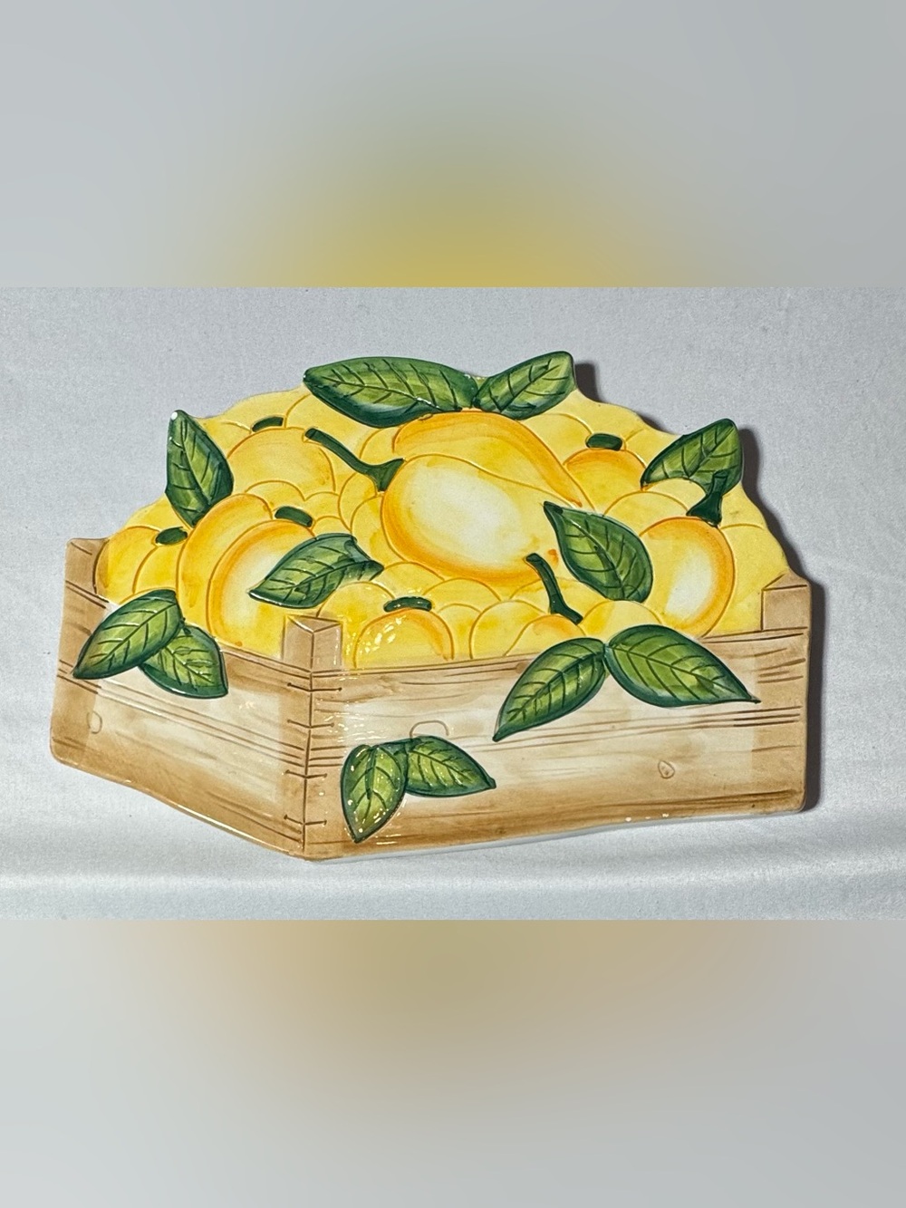 Hand-Painted in Italy squash and pepper Wall tivit- Bright Yellow & Green